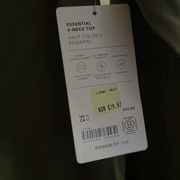 Athleta Essential V Neck Top NWT - Picture 3 of 3